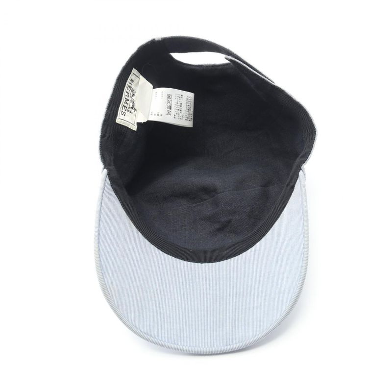 Hermes Cap H Embroidery Canvas Hat Men's Used B