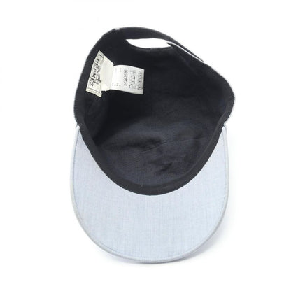Hermes Cap H Embroidery Canvas Hat Men's Used B