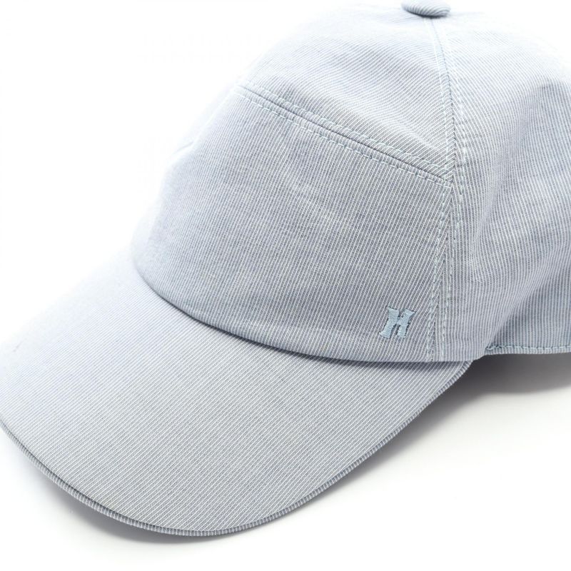 Hermes Cap H Embroidery Canvas Hat Men's Used B