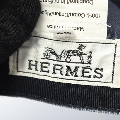 Hermes Cap H Embroidery Canvas Hat Men's Used B