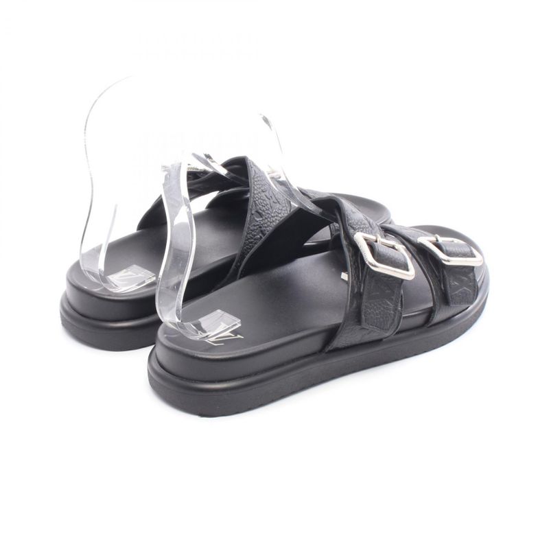Louis Vuitton Sandals LV Venice Mules Monogram Leather Sandals Men's Used B