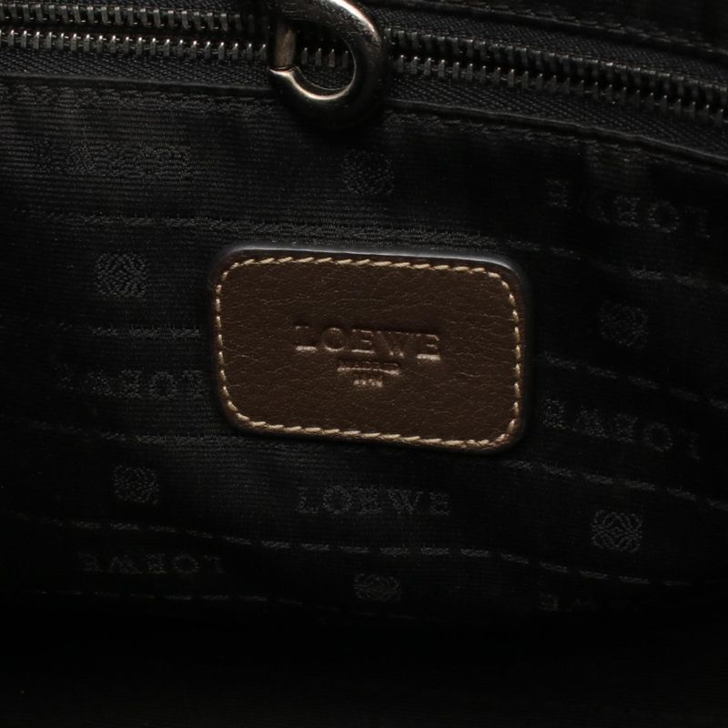 Loewe Tote Bag Heritage Dark Brown Leather Heritage Women's Used C
