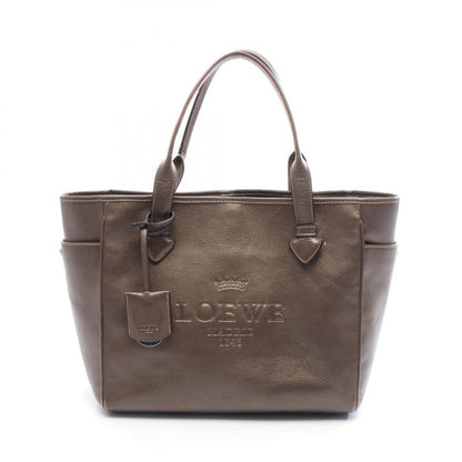 Loewe Tote Bag Heritage Dark Brown Leather Heritage Women's Used C