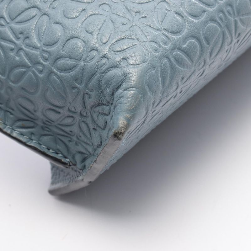 Loewe Shoulder Bag Avenue Repeat Anagram Light Blue Leather Anagram Chain