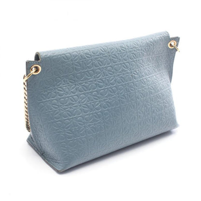 Loewe Shoulder Bag Avenue Repeat Anagram Light Blue Leather Anagram Chain