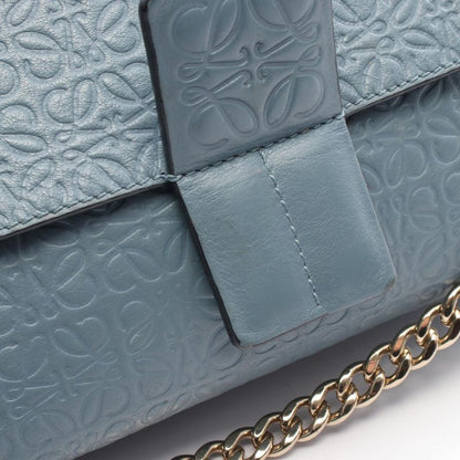 Loewe Shoulder Bag Avenue Repeat Anagram Light Blue Leather Anagram Chain