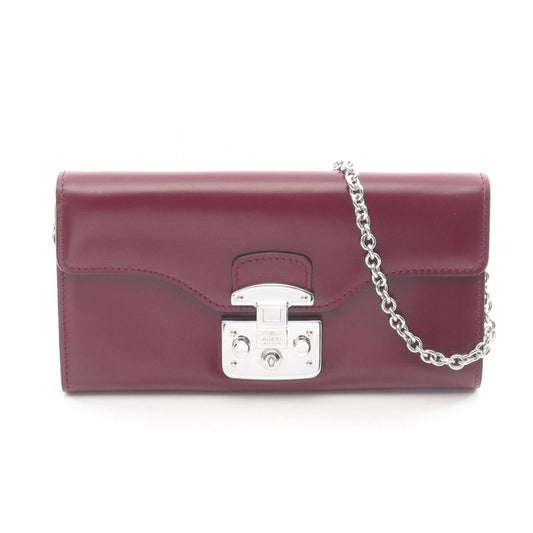 Gucci Bifold Long Wallet Chain Wallet 331746 Bordeaux Leather Chain Wallet