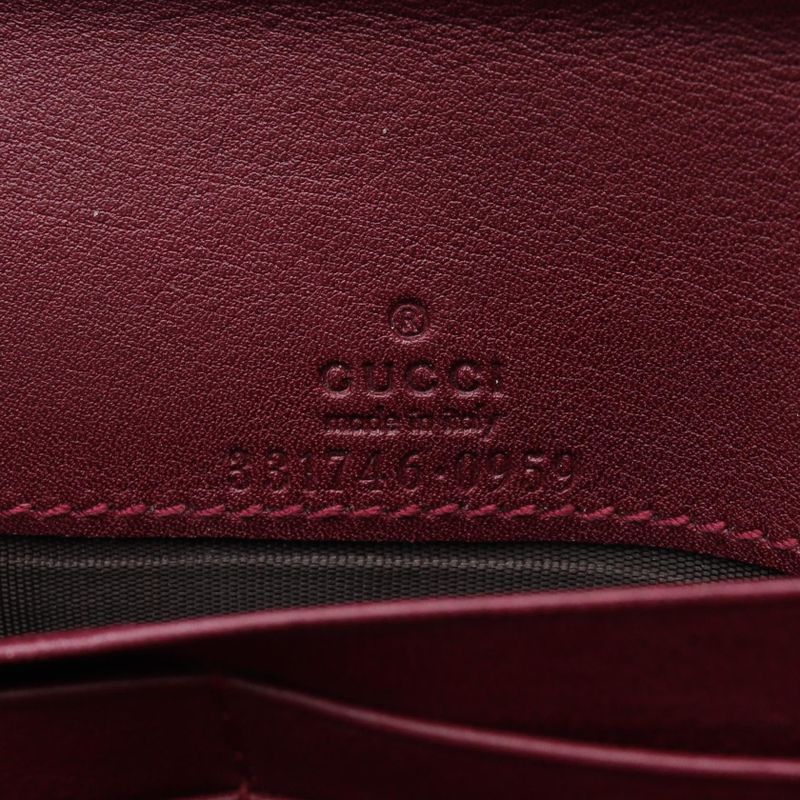 Gucci Bifold Long Wallet Chain Wallet 331746 Bordeaux Leather Chain Wallet