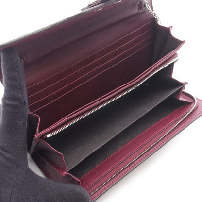Gucci Bifold Long Wallet Chain Wallet 331746 Bordeaux Leather Chain Wallet