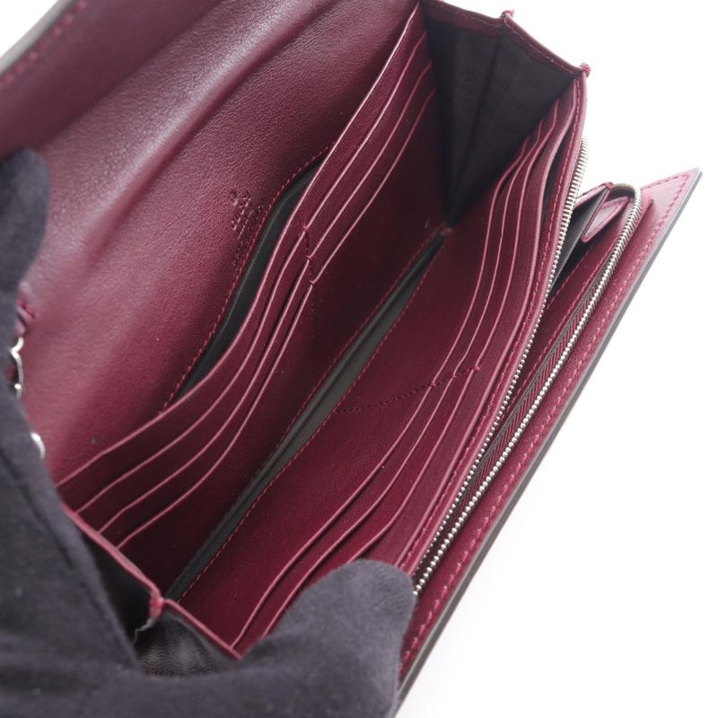 Gucci Bifold Long Wallet Chain Wallet 331746 Bordeaux Leather Chain Wallet