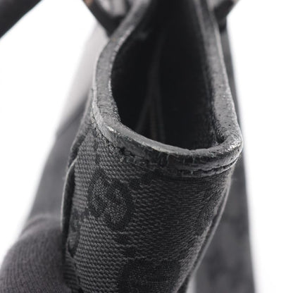 Gucci Handbag GG Canvas 113011 Black Canvas Leather Tote Bag Women's Used B