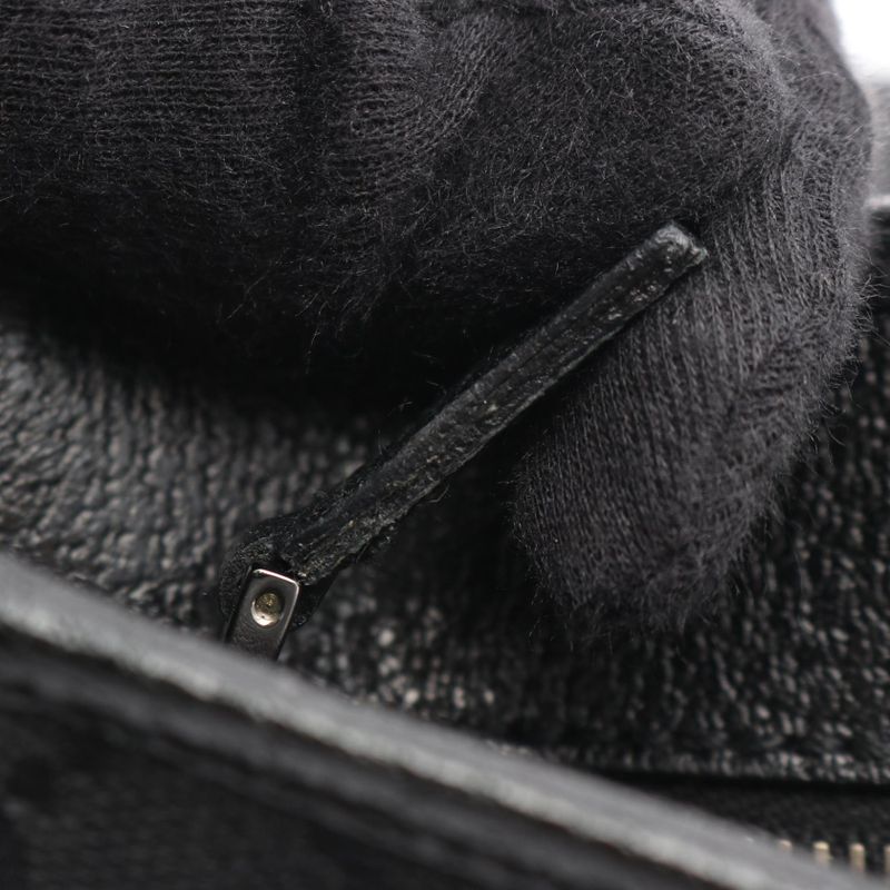 Gucci Handbag GG Canvas 113011 Black Canvas Leather Tote Bag Women's Used B