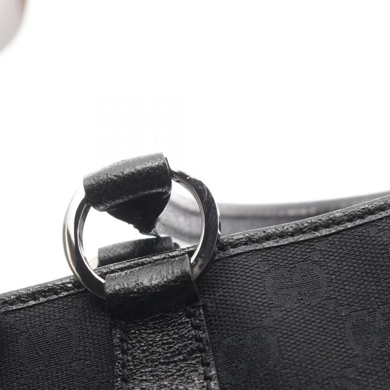 Gucci Handbag GG Canvas 113011 Black Canvas Leather Tote Bag Women's Used B
