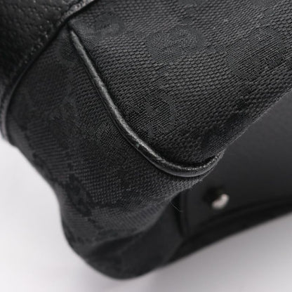 Gucci Handbag GG Canvas 113011 Black Canvas Leather Tote Bag Women's Used B