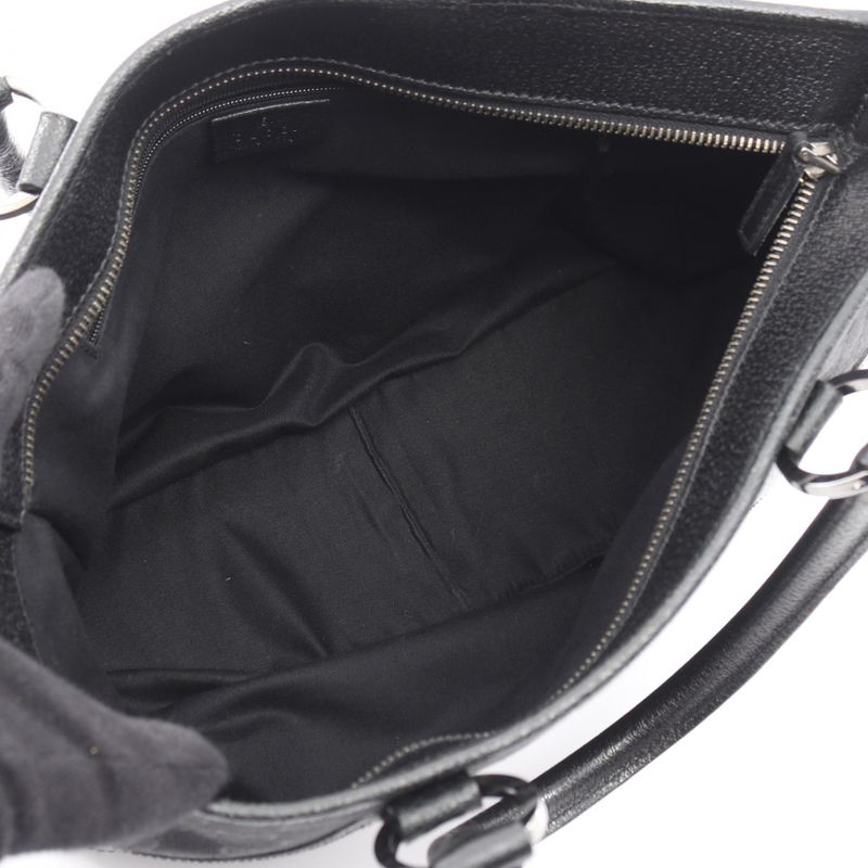 Gucci Handbag GG Canvas 113011 Black Canvas Leather Tote Bag Women's Used B