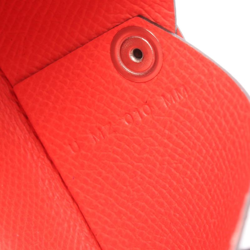 Hermes Coin Case Calvi Verso Rouge Venetian Rose Texas Leather Calf (Cowhide)