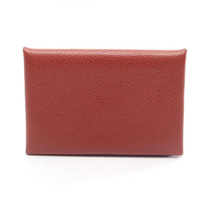 Hermes Coin Case Calvi Verso Rouge Venetian Rose Texas Leather Calf (Cowhide)