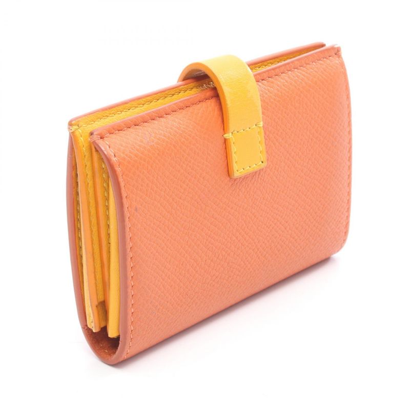 Celine Card Case Orange Leather Card Case Ladies Used B