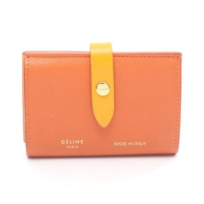 Celine Card Case Orange Leather Card Case Ladies Used B
