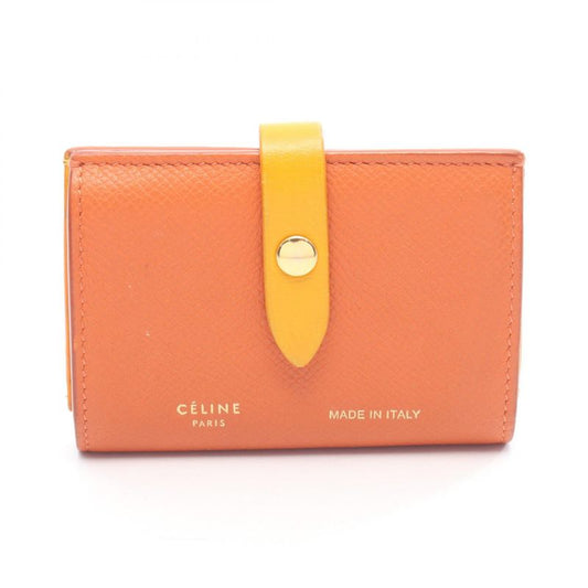 Celine Card Case Orange Leather Card Case Ladies Used B