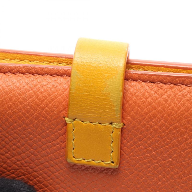 Celine Card Case Orange Leather Card Case Ladies Used B