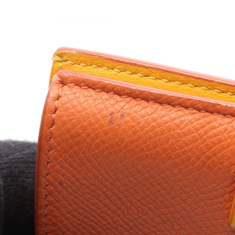 Celine Card Case Orange Leather Card Case Ladies Used B