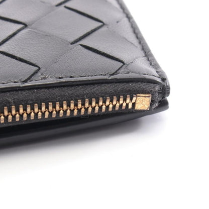 Bottega Veneta Bifold Wallet Intrecciato 742330 Black Leather Intrecciato