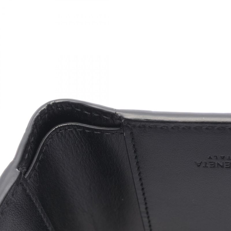 Bottega Veneta Bifold Wallet Intrecciato 742330 Black Leather Intrecciato