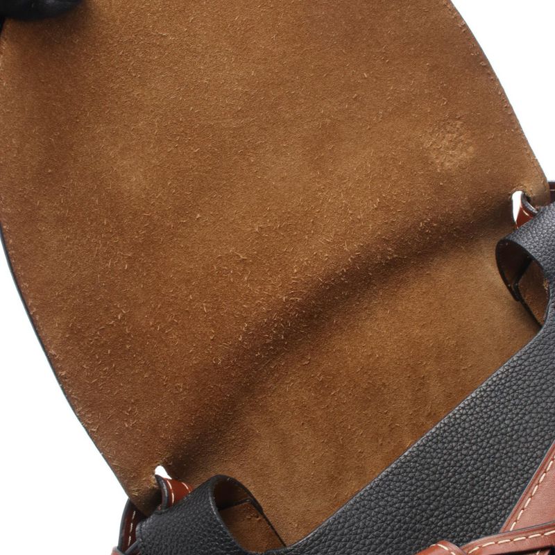 Loewe Shoulder Bag Gate Bag Small Black Brown Leather Gate Bag Small Ladies