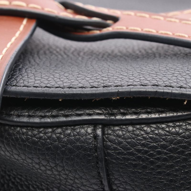 Loewe Shoulder Bag Gate Bag Small Black Brown Leather Gate Bag Small Ladies