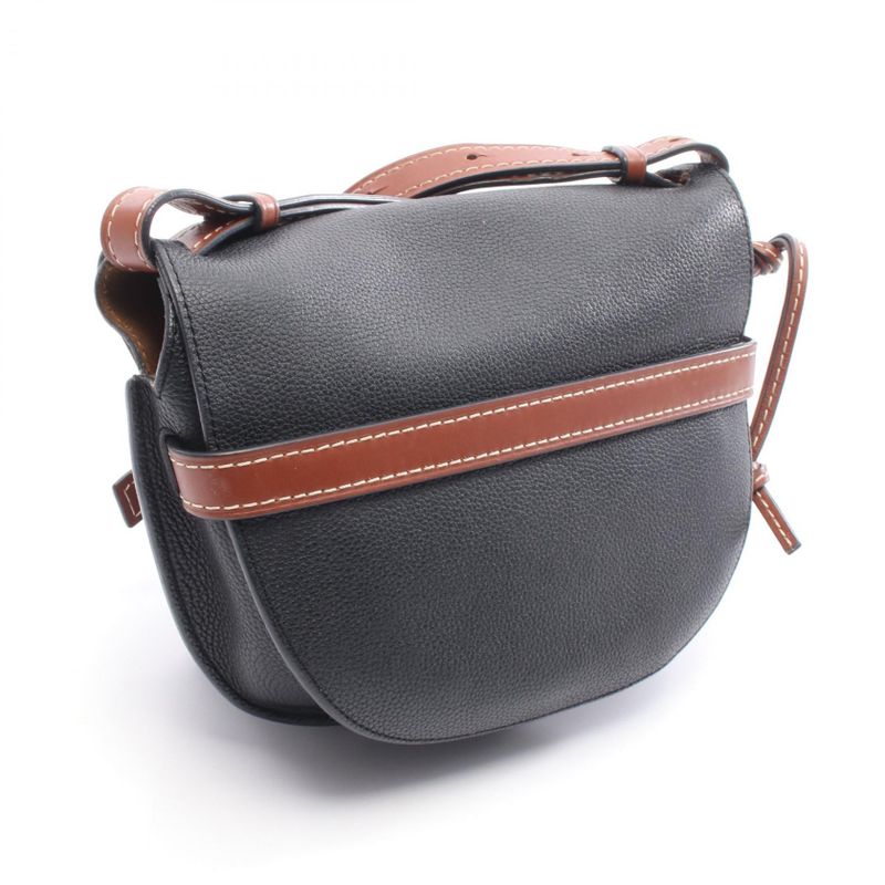 Loewe Shoulder Bag Gate Bag Small Black Brown Leather Gate Bag Small Ladies