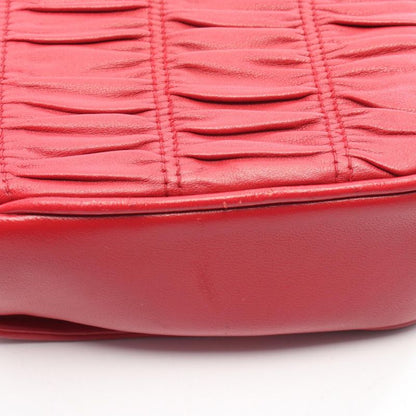 Prada Shoulder Bag Nappa Gaufre Sound Lock 1bd139 Red Leather Nappa Gaufre