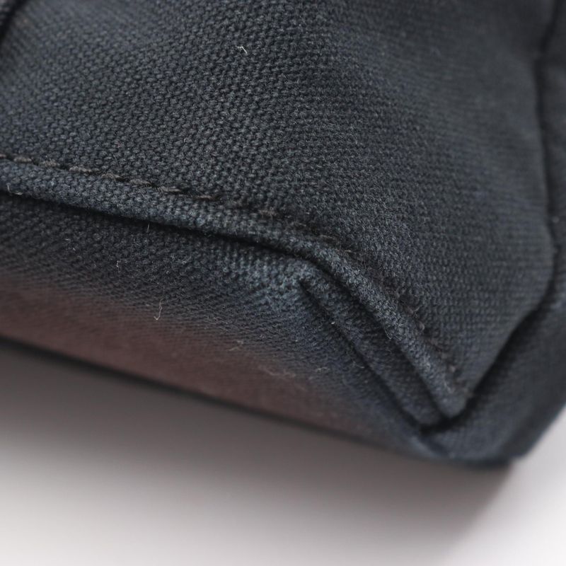 Hermes Tote Bag Troca Horizontal MM Black Brown Canvas Leather Troca Horizontal