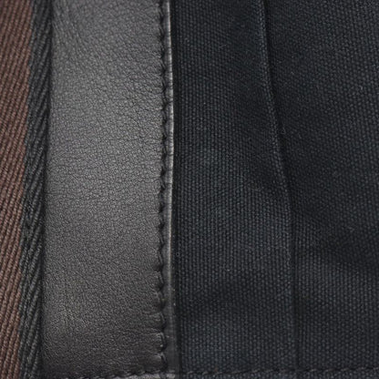 Hermes Tote Bag Troca Horizontal MM Black Brown Canvas Leather Troca Horizontal