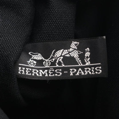 Hermes Tote Bag Troca Horizontal MM Black Brown Canvas Leather Troca Horizontal