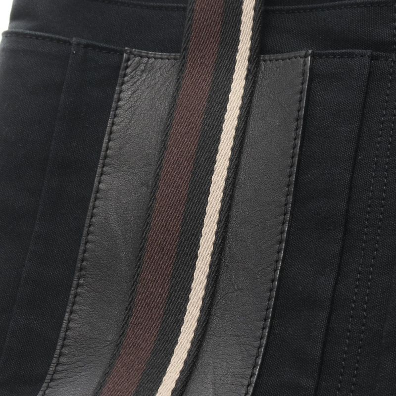 Hermes Tote Bag Troca Horizontal MM Black Brown Canvas Leather Troca Horizontal