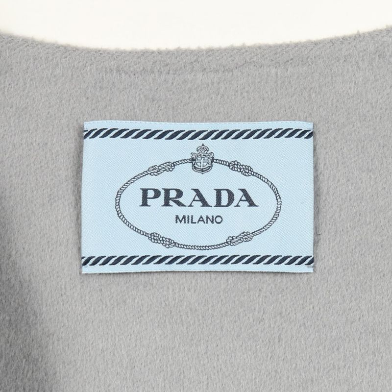 Prada Gray Wool Collarless Coat Women's