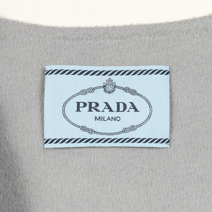 Prada Gray Wool Collarless Coat Women's