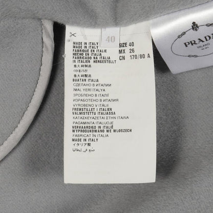 Prada Gray Wool Collarless Coat Women's