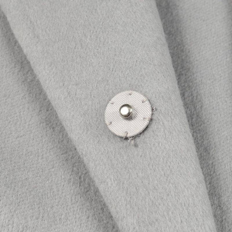 Prada Gray Wool Collarless Coat Women's