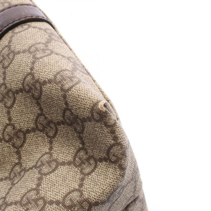 Gucci Tote Bag GG Supreme 114595 Beige PVC Coated Canvas Leather GG Supreme