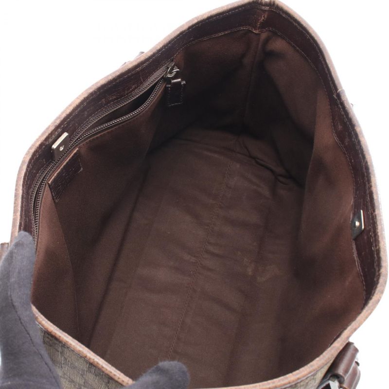 Gucci Tote Bag GG Supreme 114595 Beige PVC Coated Canvas Leather GG Supreme