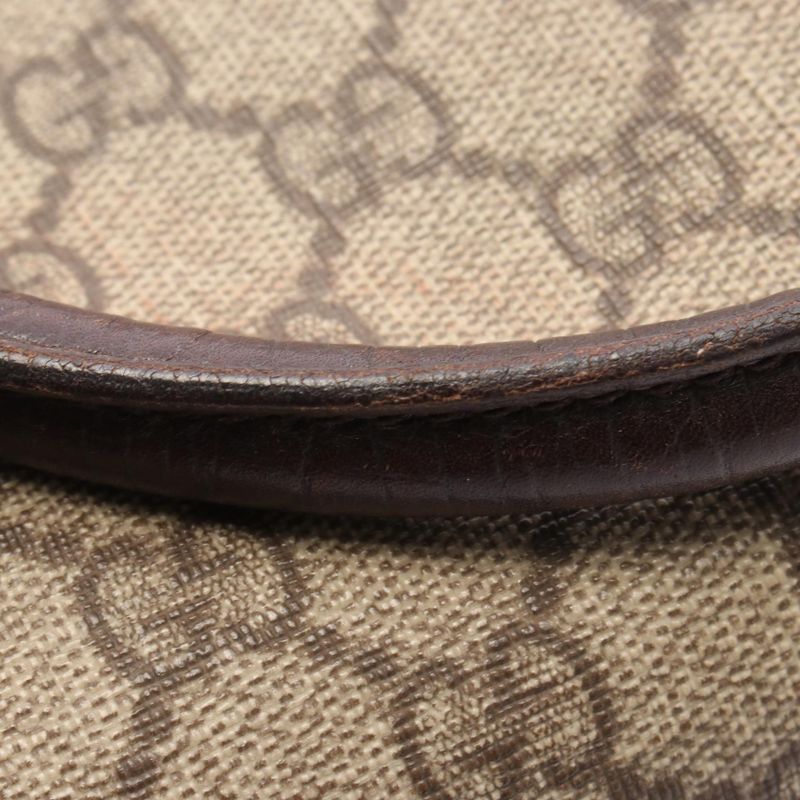 Gucci Tote Bag GG Supreme 114595 Beige PVC Coated Canvas Leather GG Supreme