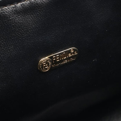 Fendi Handbag Pecan Black Dark Brown PVC Coated Canvas Leather Mini Boston Bag