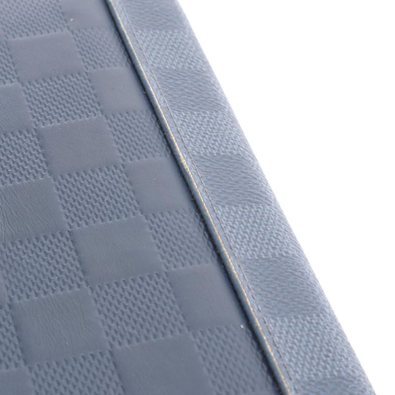 Louis Vuitton Round Long Wallet Zippy Wallet Vertical Damier Infini N60503 Navy