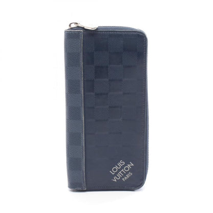 Louis Vuitton Round Long Wallet Zippy Wallet Vertical Damier Infini N60503 Navy