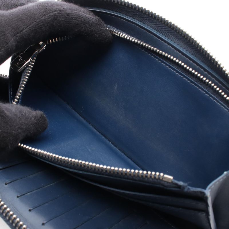 Louis Vuitton Round Long Wallet Zippy Wallet Vertical Damier Infini N60503 Navy