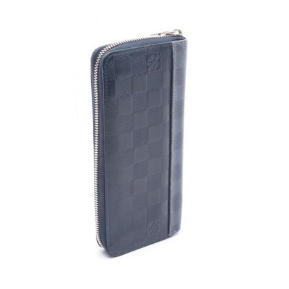 Louis Vuitton Round Long Wallet Zippy Wallet Vertical Damier Infini N60503 Navy