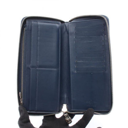 Louis Vuitton Round Long Wallet Zippy Wallet Vertical Damier Infini N60503 Navy