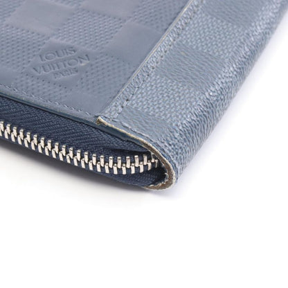 Louis Vuitton Round Long Wallet Zippy Wallet Vertical Damier Infini N60503 Navy